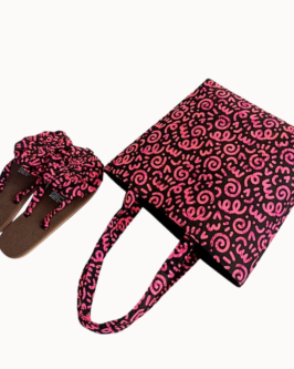 Matching African Print Tote Bag & Sandals Set