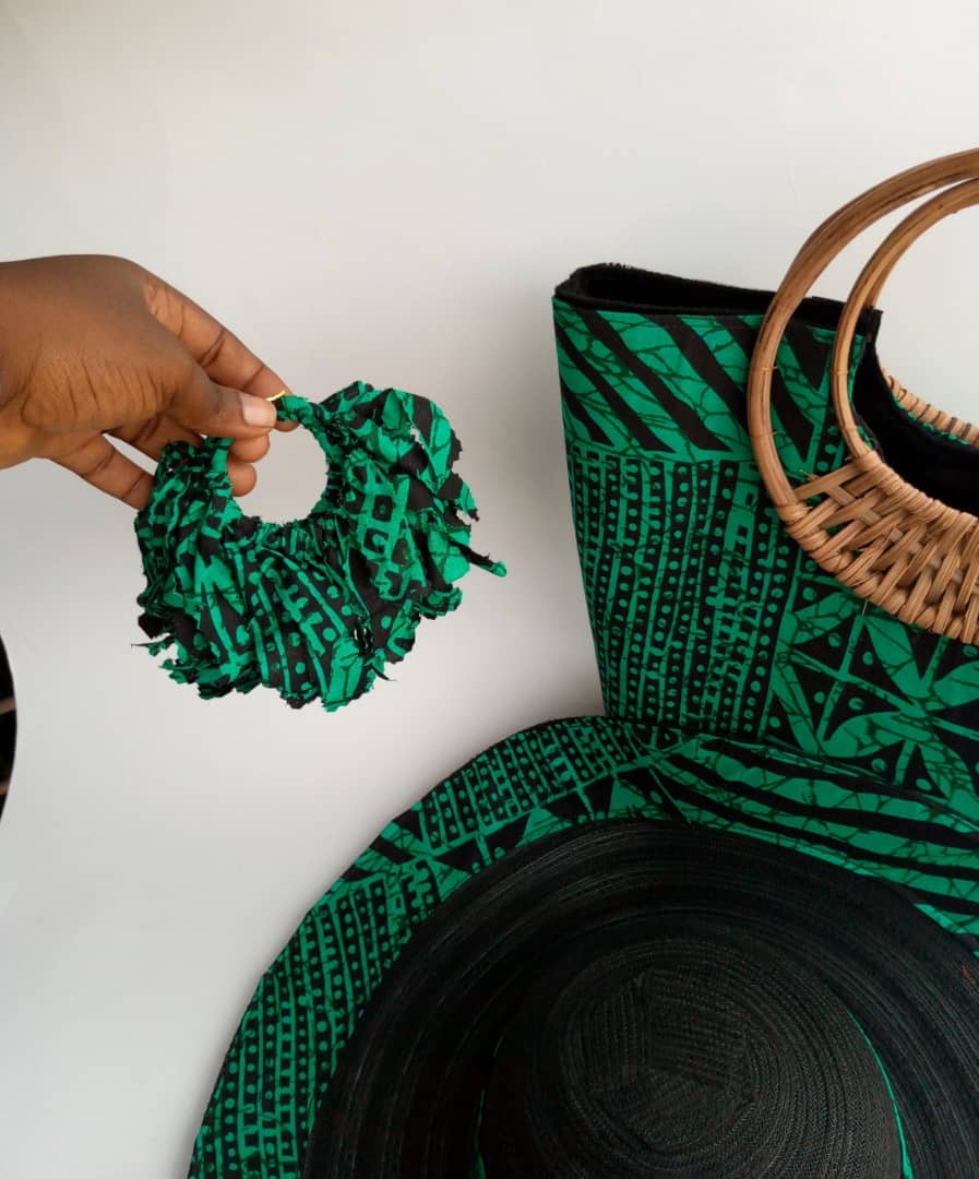 Emerald African Print Hat & Tote Bag Set - Image 2