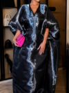 Midnight Lightning Satin Kaftan