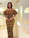 African Print Off-Shoulder Mermaid Dress